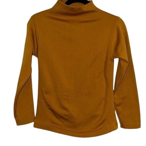 Aurora Mustard Yellow Turtleneck Long Sleeve Top 65% Polyester 35% Cotton Womens - Picture 1 of 8